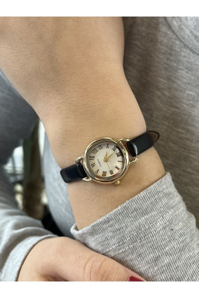 Quest Petite Steel Case Mineral Glass Leather Band 1 Atm Water Resistant Wome...