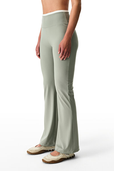 Penti Gri Kontrast Biyeli Yüksek Bel İspanyol Paça (Flare) Pantolon