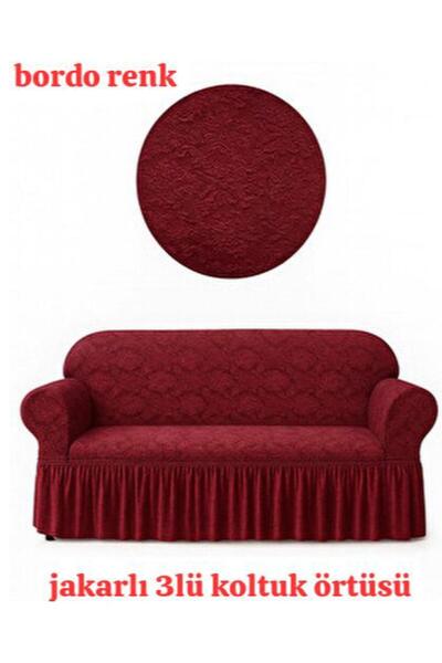 ARTUÇ غطاء مقعد بنمط عثماني من الجاكار يتسع لـ 3 أشخاص مع تنورة مطاطية وغطاء ...