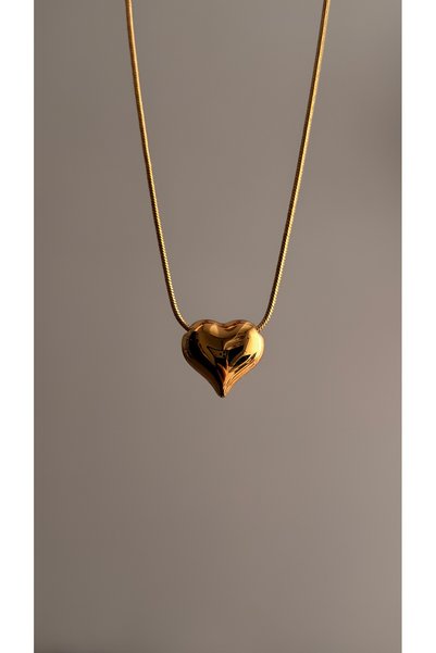 Alya Jewelry قلادة قلب سمين من الفولاذ