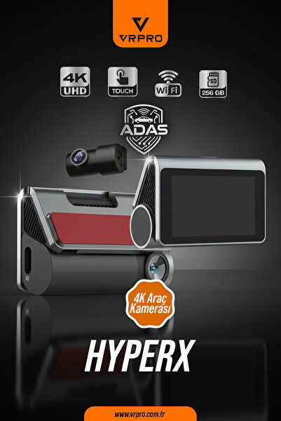 VRPRO HYPERX 4K UHD Dokunmatik Ekranlı Wi-Fi &- ADAS Destekli- Araç Kamerası