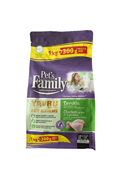 Pets Family Super Premium Tavuklu Yavru Kedi Maması 1.300 Gr