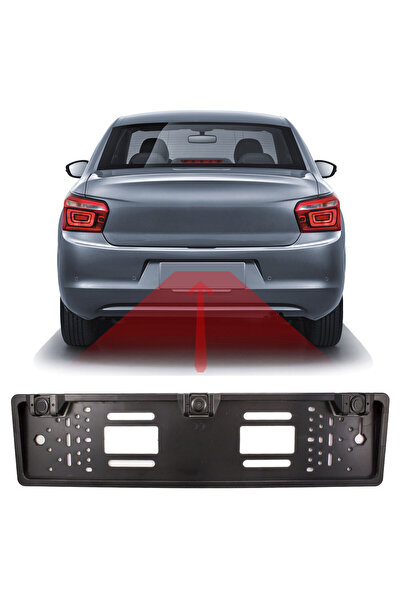 CarGuard Placă de înmatriculare montată în cadru cu cameră de mers înapoi + s...