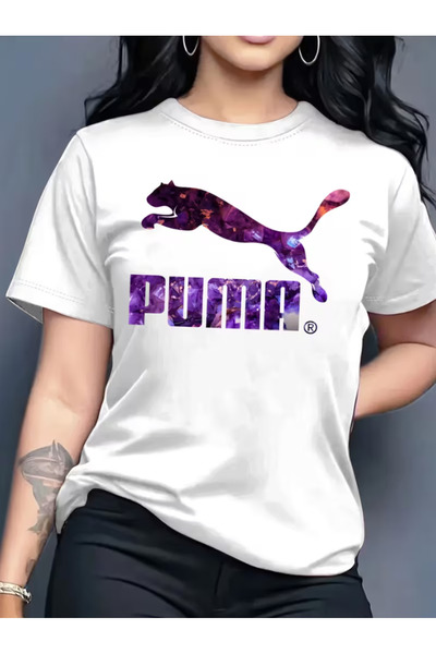 LİNA06 Elegant And Stylish Women'S Round Neck Pullover T-Shirt with Printed P...