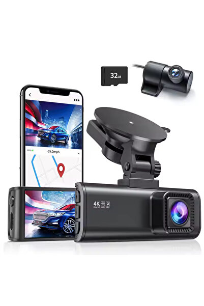 ALQUALITY ®   REDTIGER F7N Cameră auto de bord față-spate 4K/2.5K Full HD – W...