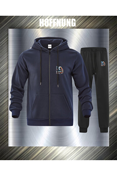 HOFFNUNG Unisex Casual Tracksuit Set Flag Eagle America Outdoor Full Zip