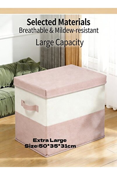 Generic صندوق تخزين الملابس مع مقبض قابل للطي مناسب لغرفة المعيشة وأماكن أخرى