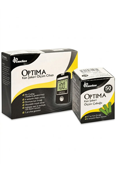 Optima ŞEKER ÖLÇÜM CİHAZI GLUKOMETRE PİL VE STRİP HEDİYE 2 YIL GARANTİLİ