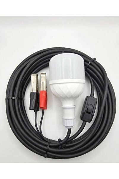 Geseus Aküden Bağlantılı Maşalı 30W 12V Led Ampul,lü E27 Duylu Anahtarlı Araç...