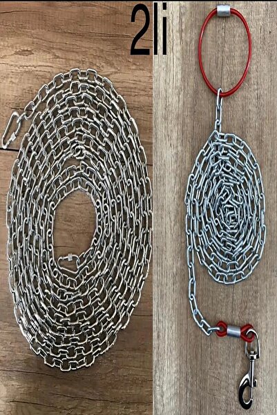 PADRİ Dog Leash Chain 3 Meters Chain and 1 Meter Walking Leash Chain Set (80 kg)