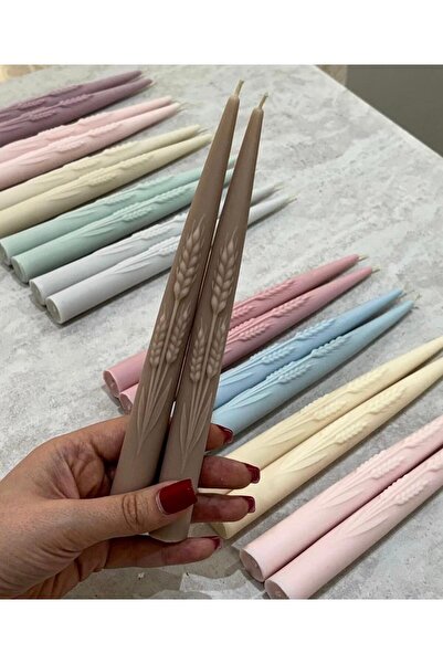 SCA CANDLE Dekoratif Mum şamdanlık mum buğday model 2 kili Mavi Renk
