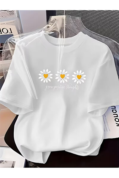 LİNA06 [Circle Orientation] Women's Fashion Baseboard Printed T-Shirt