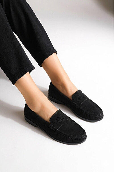 HVZ Exclusive Black Suede Moccasin Women's Daily Comfortable Ergonomic Mary J...