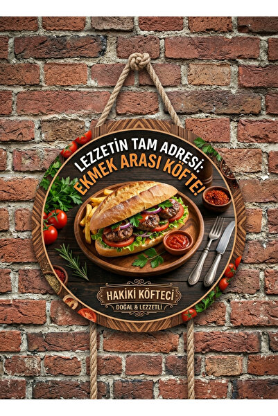 Mayeka Ekmek Arası Köfte Temalı Büfeler Cafeler Köfteciler İçin Ahşap Duvar K...