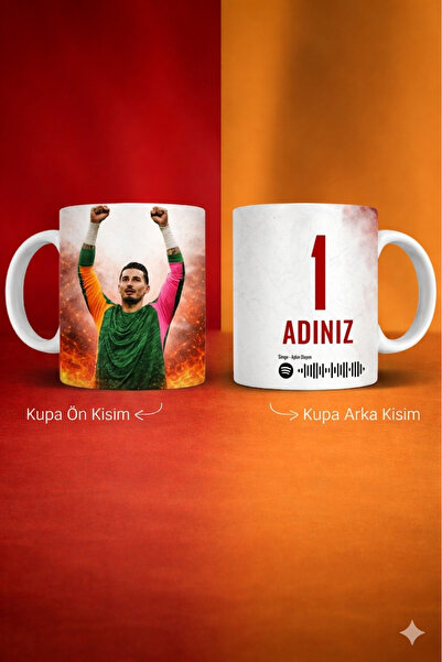 PembeCadde Uğurcan Çakır Kişiye Özel İsim ve Numara Baskılı Sarı Kırmızı Pors...