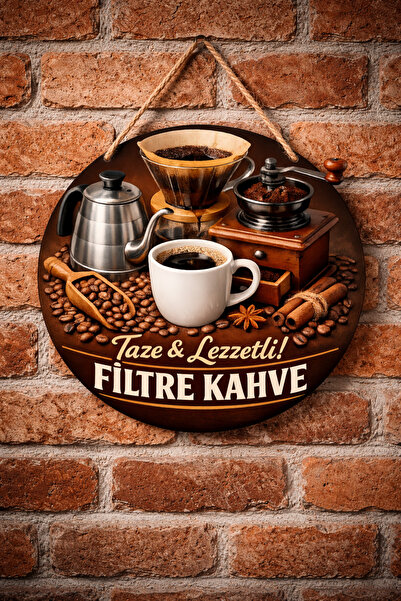 Mayeka Ornament decorativ din lemn pentru ușă de perete, cu tematică cafea fi...