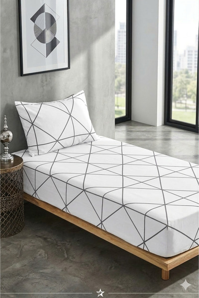 Design of colours Cearșaf elastic pentru o persoană și 1 față de pernă