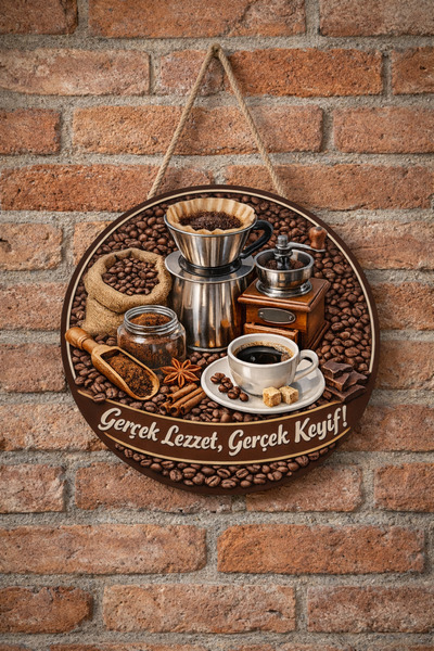 Mayeka Filtre Kahve Temalı Cafeler Kahveciler Baristalar İçin Ahşap Duvar Kap...