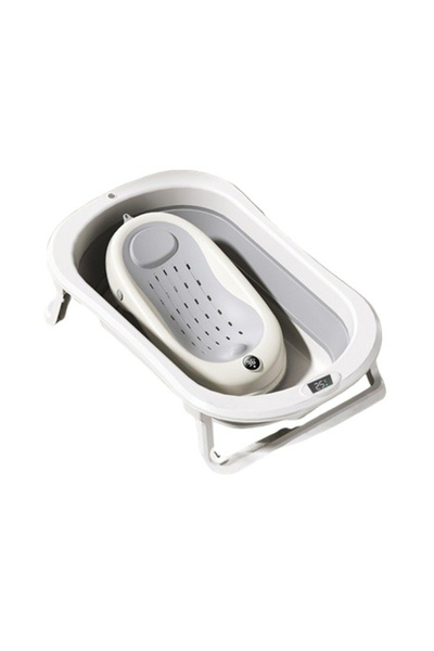 OEM Cadă pliabilă cu suport și indicator de temperatură, 45 Litri, Gri