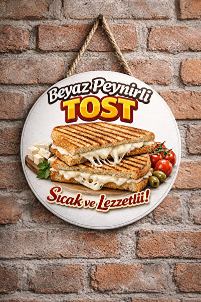 Mayeka Beyaz Peynirli Tost Temalı Büfeler Cafeler Tostçular İçin Ahşap Duvar ...