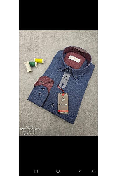 Cinar erkek giyim Men's Classic Shirt Linen Fabric Long Sleeve with Pockets