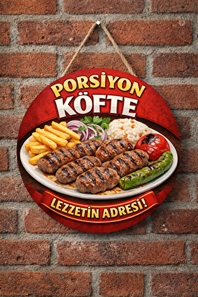Mayeka Porsiyon Köfte Temalı Büfeler Cafeler Köfteciler İçin Ahşap Duvar Kapı...