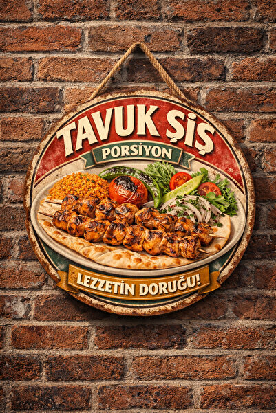 Mayeka Tavuk Şiş Porsiyon Retro Temalı Kebapçılar Restoranlar Lokantalar İçin...