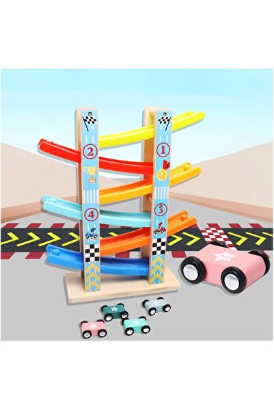 Creative World Toys Παιχνίδι Πίστας με 6 Διαδρομές και Ξύλινα Αυτοκινητάκια –...