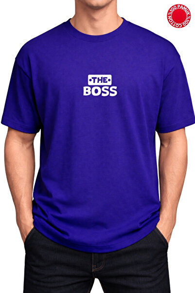 CLAYES The Bos Printed Saks Blue Oversized T-Shirt - 100% Cotton