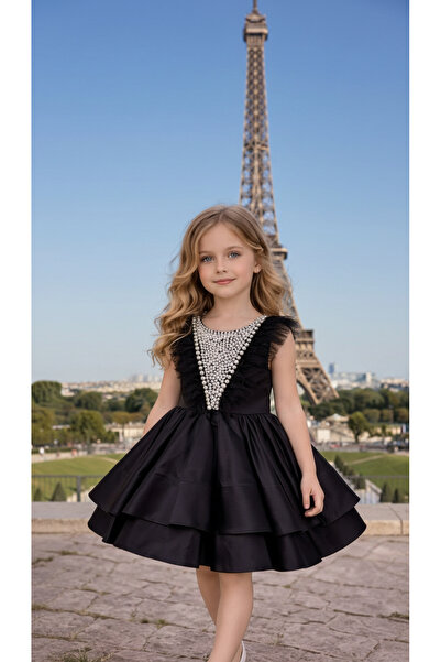 Lindissima Kız Cocuk Mat Saten Abiye Elbise 2-10 Yaş, Sac Aksesuarlı, Doğum g...