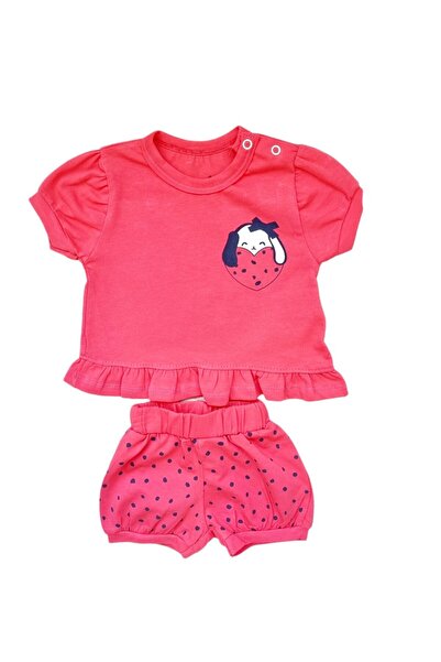 Miniworld Baby 2-piece summer girls' set, cotton, Strawberry, polka dot patte...