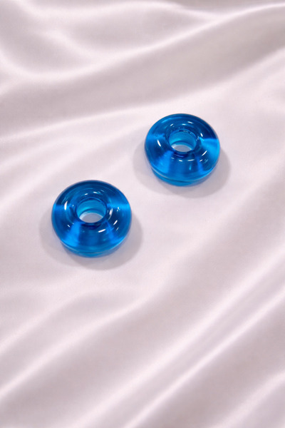 SESİKA HOBİ Циліндричні намистини з муранського скла прозорого світло-блакитн...