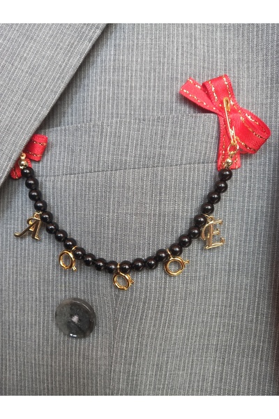 Arjew 3 Çeyreklik Harfli Damat Yaka İğnesi