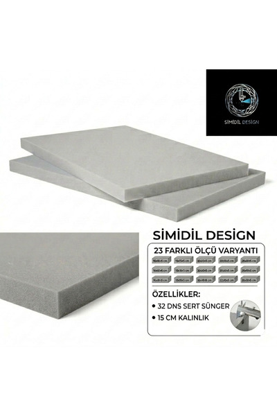 Simidil Design 32 DNS Sert 15 cm Kalınlık Yüksek Yoğunluklu 23 Ölçü Seçenekli...