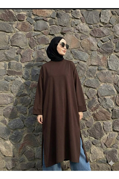 Mina Terzi&Butik İnci salaş kol kahve tunik