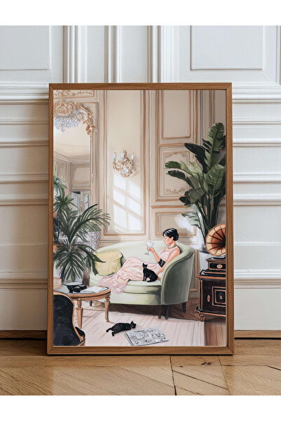 Tuba Decor Tablou dintr-o singură bucată cu ramă din lemn pentru salonul Paris