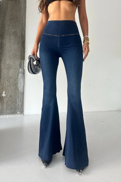 WOMAN VISION Colanți din denim evazați cu talie înaltă, elastici, modelatori,...