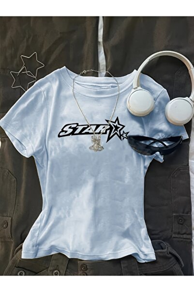 Toum Kemer Boy Star Design Crop Blouse