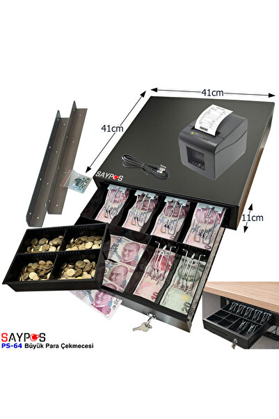 SAYPOS 6 Kağıt Para Gözlü Montaj Askılı ve 12V Fiş Yazıcılarla Uyumlu Büyük P...