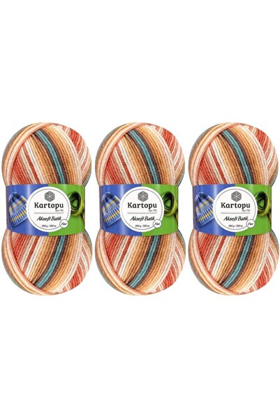 Kartopu Aksoft Batik El Örgü İpliği 100 Gr 3 ADET Renk No: B59228