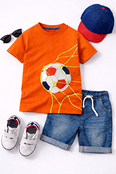 ArtYus Football Themed Unisex Kids T-Shirt – Cotton Energetic Design Casual T...