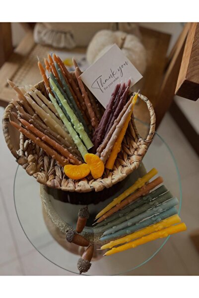 SCA CANDLE Dekoratif Soy Mum Şamdan Mum sincap model 2 2'li Yeşil Renk Modern...