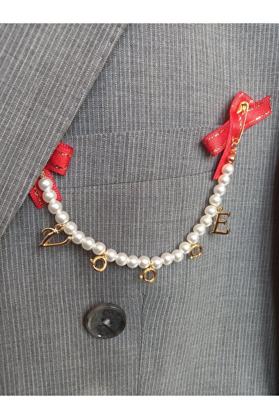 Arjew 3 Çeyreklik Harfli Damat Yaka İğnesi