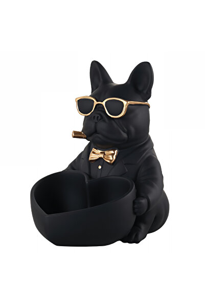 Generic زينة على شكل كلب بولدوغ لتخزين الأغراض، صينية مفاتيح للشرفة، وعاء للح...