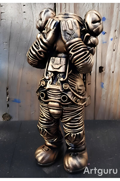3d layer craft Kaws Astronot Figür 20 cm Büyük Boy Hediyelik Obje Biblo Altın...