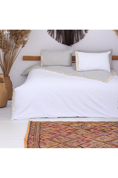 DNC home tekstil Gray White King Size Duvet Cover Set