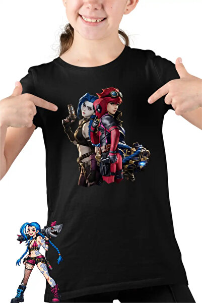 OEM Tricou Copii Fete Jinx Vi Deadpool Arcane Runeterra