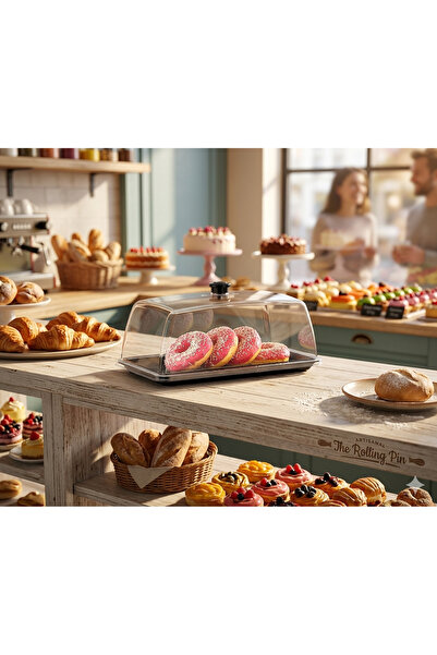 GastroPlast Şeffaf Kapaklı Sunum Fanusu ( 33 x 18 cm ) Kafe ve Pastaneler İçi...