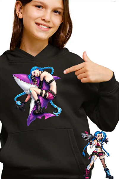 OEM Hanorac Copii Fete Jinx Arcane Rechin Runeterra