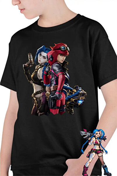 OEM Παιδικό Αγορίστικο Μπλουζάκι Jinx Vi Deadpool Arcane Runeterra